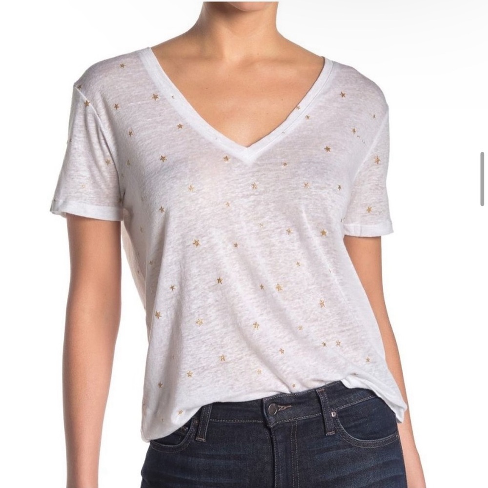 Rails gold and white star tee